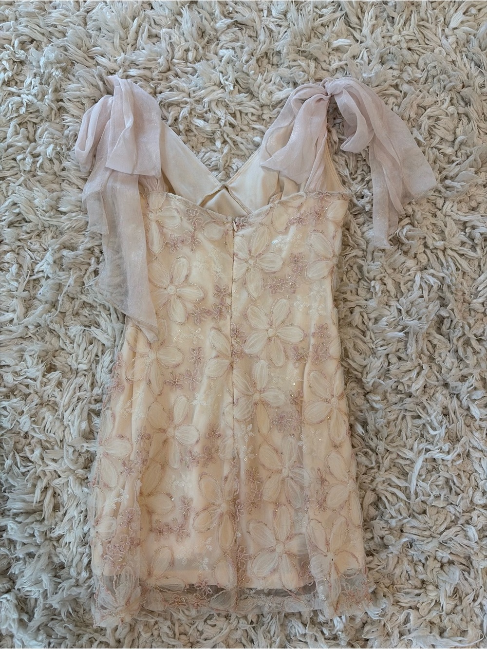 Floral Lace Slip Dress in Blush Pink - Picture 2 of 3